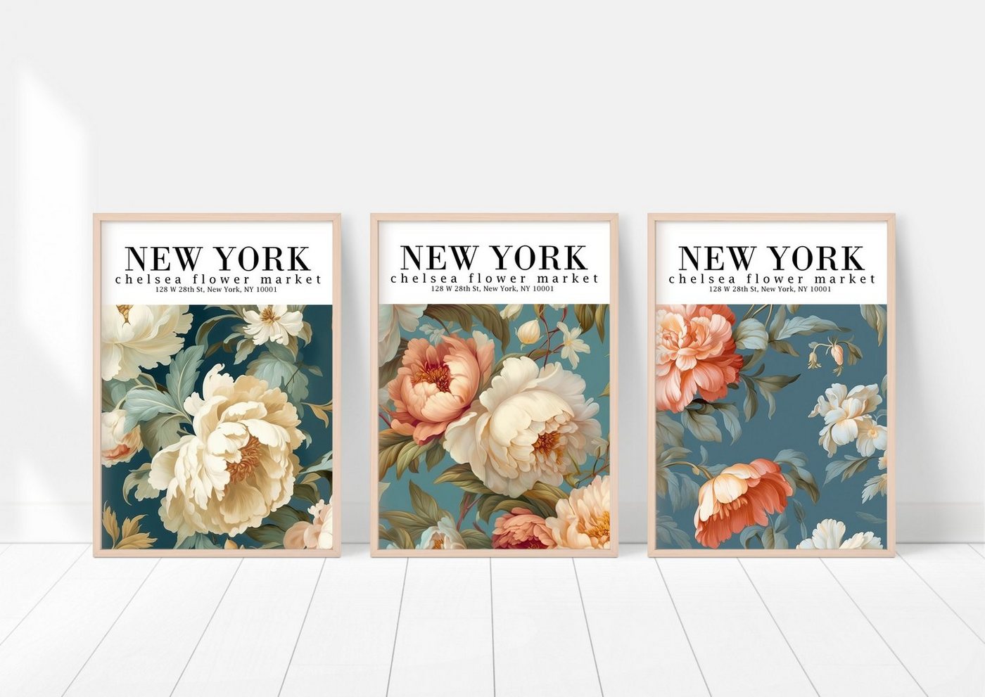 homestyle-accessoires Poster Bilderset NEW YORK FLOWER MARKET A4 oder A3 Prints, Ohne Bilderrahmen von homestyle-accessoires