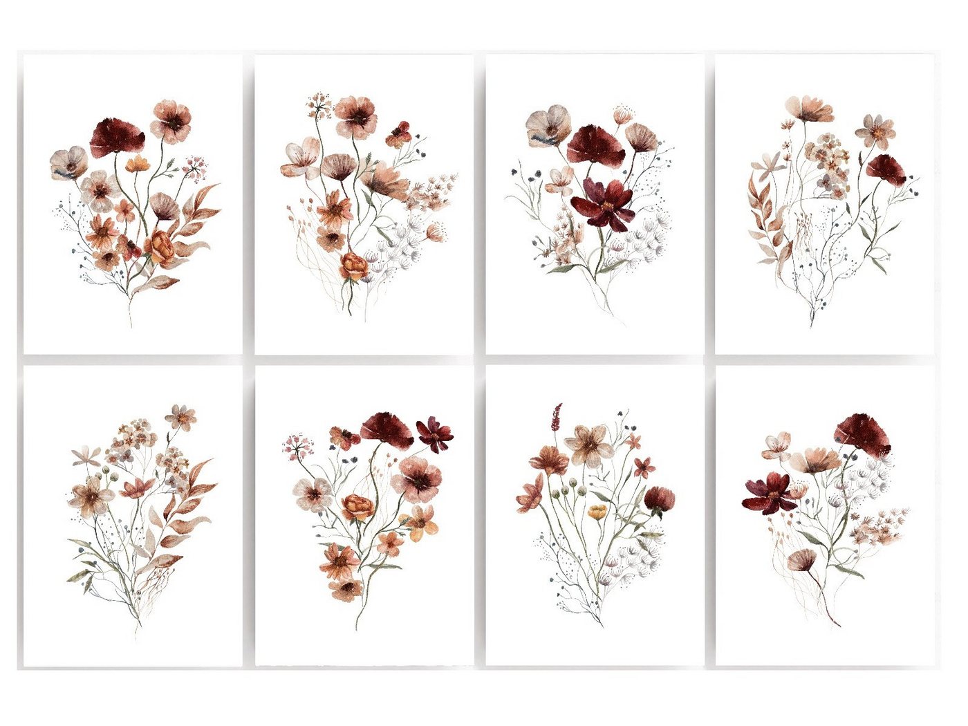 homestyle-accessoires Poster Wandbilder Bilderset Bilderwand WILDFLOWERS WIESENBLUMEN 8er Set, - Ohne Bilderrahmen - Sorgfältige & sichere Verpackung homestyle-accessoires Poster Wandbilder Bilderset Bilderwand WILDFLOWERS WIESENBLUMEN 8er Set, - Ohne Bilderrahmen - Sorgfältige & sichere Verpackung von homestyle-accessoires