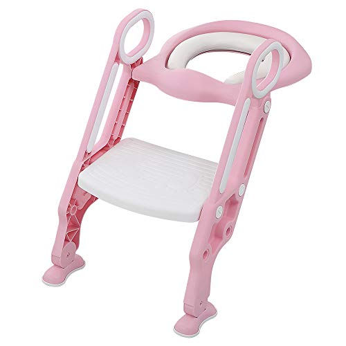 Homewell Toilettensitz für Kinder mit Treppe, Kinder-Toilettensitz für Mädchen und Jungen, faltbar und verstellbar, Treppenhocker, geeignet für Toiletten in V-Form, U, O Homewell Toilettensitz für Kinder mit Treppe, Kinder-Toilettensitz für Mädchen und Jungen, faltbar und verstellbar, Treppenhocker, geeignet für Toiletten in V-Form, U, O von homewell