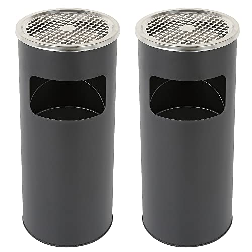 homewell 2 in 1 Standaschenbecher & Mülleimer 30L, Stand Innen/Außen Mülleimer Herausnehmbarem, Stand Aschenbecher mit Inneneimer, Rond von homewell
