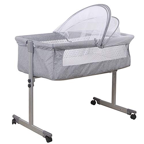 homewell Babybett Beistellbett, Wiege mit Moskitonetz, Faltbares, Bequeme Matratze, Seiten aus Netz, Baby Bassinet, Stubenwagen Baby von homewell