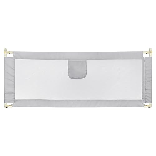 homewell Bettgitter für Kleinkinder, Bettgitter, faltbar, höhenverstellbar, Sicherheitsbarriere für Kinder, Netzstoff, Grau (150 cm) von homewell
