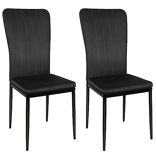 homewell Esszimmerstühle 2er Set, Esszimmerstühlemit Hoher Rückenlehne, Polsterstuhl aus Samt, für Esszimmer, Wohnzimmer, Schlafzimmer, Belastung 120 kg von homewell