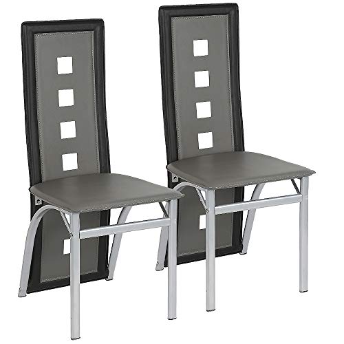 homewell Esszimmerstühle Set Esszimmer Stühle Esszimmer Hoker 44x53x102cm Rückenlehne mit 6 quadratischen Löchern Auswahl von homewell