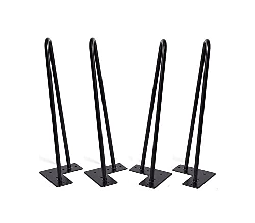 homewell Tischbeine aus Haarnadel, 50 cm, DIY, Möbelbeine, industriell, niedrig, mit 2 robusten Stangen (schwarz) von homewell