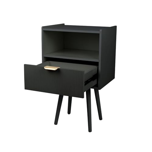 homewell Weißer Beistelltisch, Nachttisch, Nachttische mit Schublade und Offenem Fach, Beistelltisch für Schlafzimmer für Schlafzimmer, Wohnzimmer, 42 * 30 * 65cm homewell Weißer Beistelltisch, Nachttisch, Nachttische mit Schublade und Offenem Fach, Beistelltisch für Schlafzimmer für Schlafzimmer, Wohnzimmer, 42 * 30 * 65cm von homewell