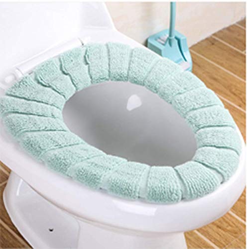 homeyuser Toilettensitzbezug Toilettensitzbezug Bezug Pad waschbar Wärmer Soft Coral Fleece WC Sitz Kissen (Grün) von homeyuser