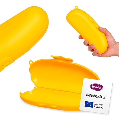 homiez Bananenbox 2er Set, 100% BPA-freier Bananenschutz, Bananendose, Banane Aufbewahrungsbox - spülmaschinenfest - Bananenhalter schützt unterwegs zuverlässig vor Zerdrücken - Bananen Brotdose von homiez