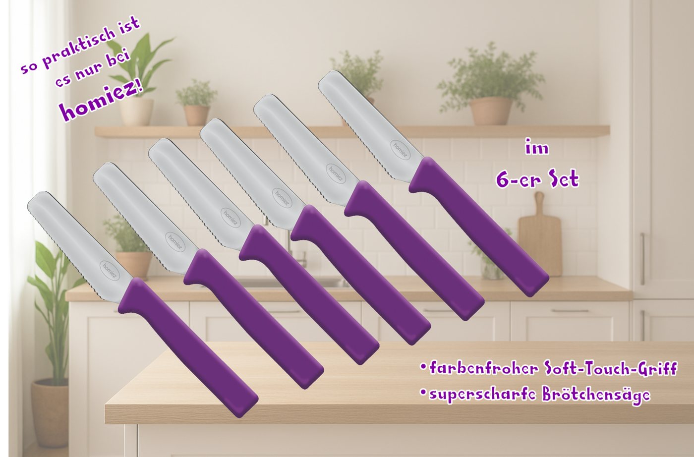 homiez Brötchenmesser KNIFE 6-er Set homiez Brötchenmesser KNIFE 6-er Set von homiez