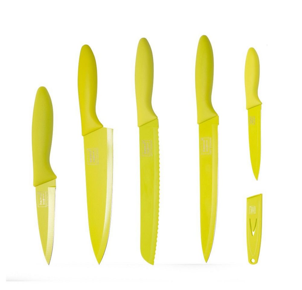 homiez Messer-Set ColourCut, Schälmesser Allzweckmesser Schinkenmesser, Brotmesser und Kochmesser von homiez