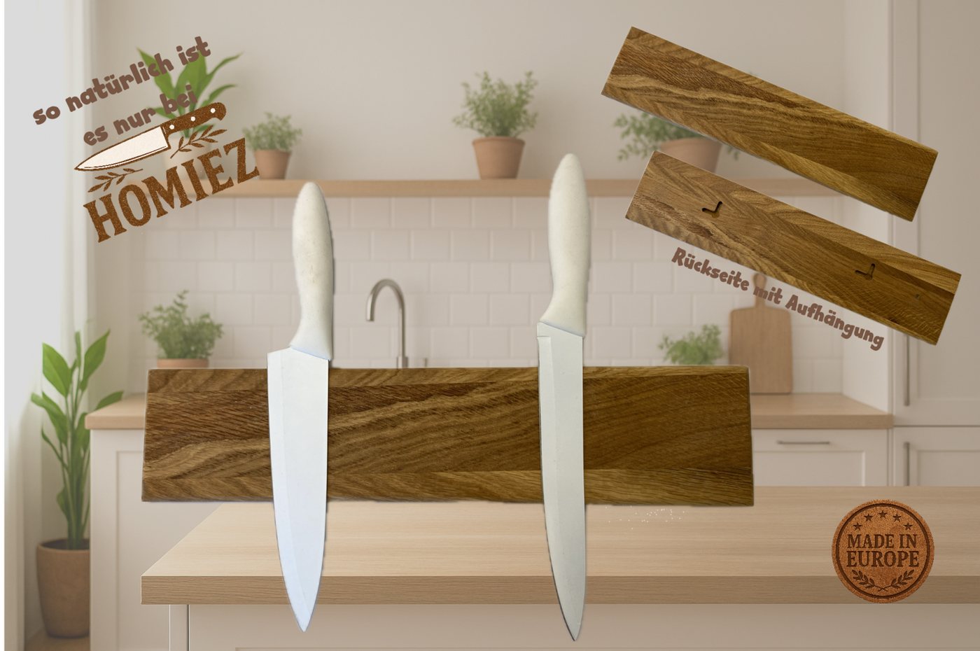 homiez Messerleiste Magnetboard Universal Eichenholz homiez Messerleiste Magnetboard Universal Eichenholz von homiez