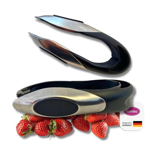 homiez PICCIOLO Strunkentferner für Erdbeeren & Tomaten – Küchenhelfer aus Edelstahl – Obstentkerner & Ausstecher für Gemüse Apfel Kartoffel – Aufhängbar – kleines Küchen-Gadget von homiez