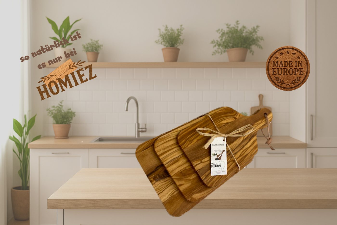 homiez Schneidebrett Griffbrett 3-er Set aus Olivenholz homiez Schneidebrett Griffbrett 3-er Set aus Olivenholz von homiez