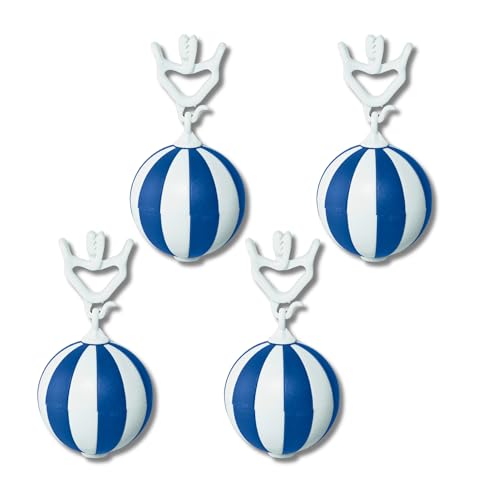 homiez Tischdeckenbeschwerer Strandball – extra schwer (52g) – Tischdeckengewichte gegen Wind – 4er Set - mit Metall-Kern – Tischdeckenhalter für Garten, Balkon, Camping, Outdoor (Blau) von homiez