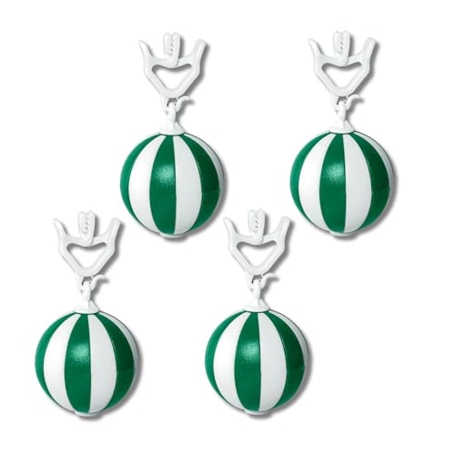 homiez Tischdeckenbeschwerer Strandball – extra schwer (52g) – Tischdeckengewichte gegen Wind – 4er Set - mit Metall-Kern – Tischdeckenhalter für Garten, Balkon, Camping, Outdoor (Grün) von homiez