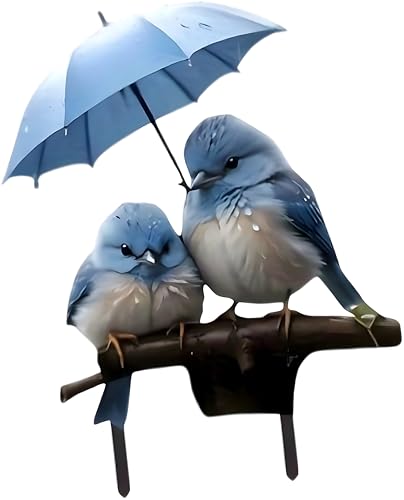 Blauer Vogel mit Regenschirm, Acryl-Gartenpfahl, 2D-Gartenstecker, flache Rasendekoration, einfache Installation, 23 x 30 cm Blauer Vogel mit Regenschirm, Acryl-Gartenpfahl, 2D-Gartenstecker, flache Rasendekoration, einfache Installation, 23 x 30 cm von hominjoy