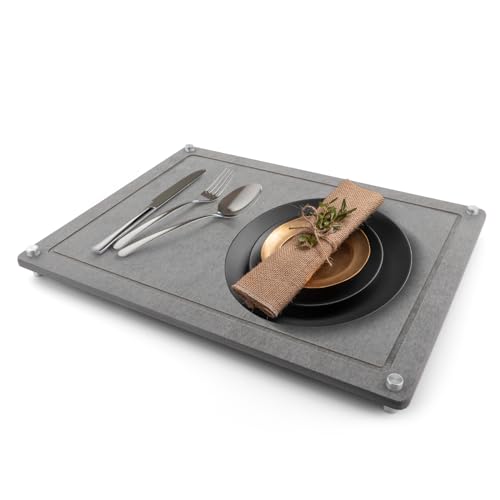 Stein-Trockenmatte für Küchentheke – sofort trocknende Kieselgur Matten große wasserabsorbierende Steine Pad für Geschirr-Organizer, grau Stein-Trockenmatte für Küchentheke – sofort trocknende Kieselgur Matten große wasserabsorbierende Steine Pad für Geschirr-Organizer, grau von hominjoy