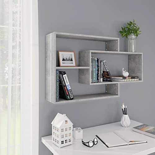 homiuse 104x20x58,5 cm Wandregale Betongrau BüCherregal Wand Wandregal Holz Regal Wand Wandregal KüChe KüChenregal Wand Regale FüR WäNde HäNgeregal Wandregal Kinderzimmer Wandboard Wall Shelf von homiuse