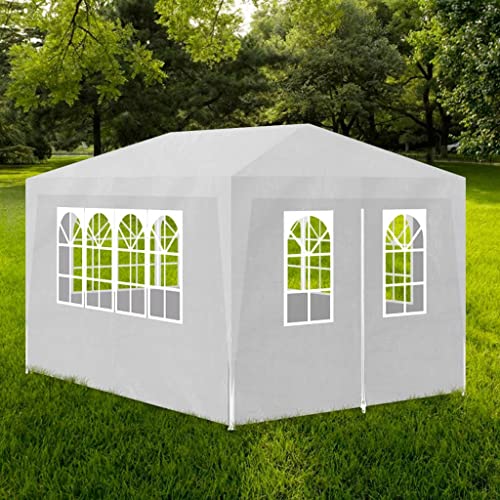 HOMIUSE 3x4 m Partyzelt Weiß Pavillon Faltpavillon Pavillion Grillpavillon Verkaufsstand Gartenpavillon Gartenlaube Party Zelt Groß Bierzelt Faltzelt Pavillion Klappbar Faltbar Grill Pavillions von homiuse