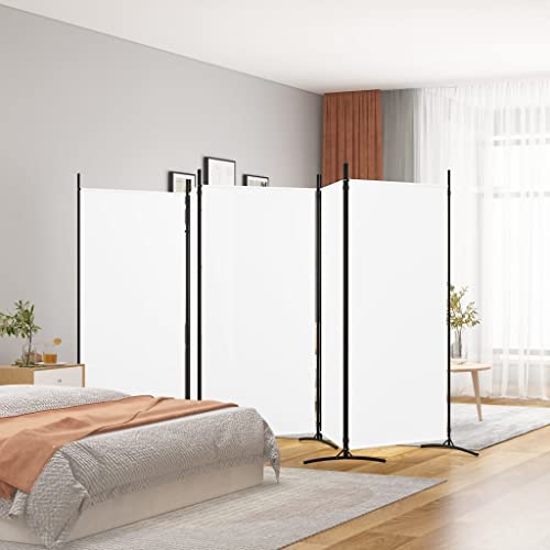 HOMIUSE 433x180 cm Raumteiler Paravent Trennwand Balkon Sichtschutz Raumteiler Innen Paravan Room Divider Paravent Outdoor Garten ZubehöR Terrassen-SichtschutzWeiß von homiuse