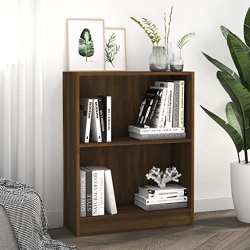 homiuse 60x24x74,5 cm BüCherregal Regal Wand WüRfelregal BüCherregal Holz Buchregal BüCherschrank Aufbewahrungsregal Bookshelf Bücherregal Braun Eichen-Optik Holzwerkstoff 2-Fächer-Design von homiuse