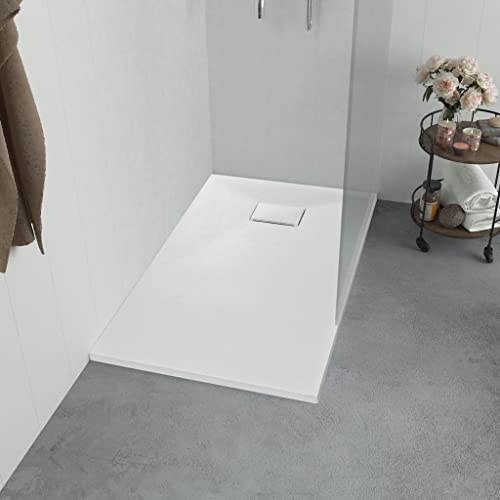 HOMIUSE Duschwanne SMC Weiß 90x70 cm Duschtasse Duschmatte Duschvorleger Schiefersteinoberfläche Modernes Design Highlights Des Badezimmers Langlebige Rutschfestigkeit & Leicht Zu Reinigen HOMIUSE Duschwanne SMC Weiß 90x70 cm Duschtasse Duschmatte Duschvorleger Schiefersteinoberfläche Modernes Design Highlights Des Badezimmers Langlebige Rutschfestigkeit & Leicht Zu Reinigen von homiuse