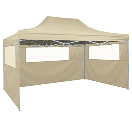 HOMIUSE Faltzelt 3x4,5 m Creme Pavillon Grillpavillon Verkaufsstand Faltpavillon Gartenpavillon Gartenlaube Party Zelt Groß Faltzelt Pavillion Klappbar Pavillon Faltbar mit 3 Wänden HOMIUSE Faltzelt 3x4,5 m Creme Pavillon Grillpavillon Verkaufsstand Faltpavillon Gartenpavillon Gartenlaube Party Zelt Groß Faltzelt Pavillion Klappbar Pavillon Faltbar mit 3 Wänden von homiuse