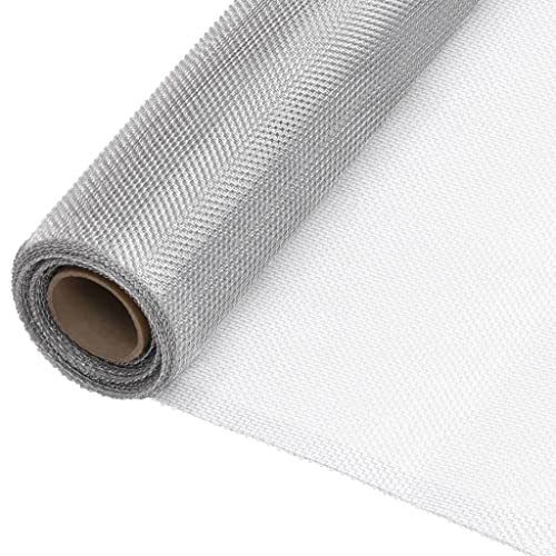 HOMIUSE Fliegengitter Aluminium 112x1000 cm Silbern Insektenschutz Fenster Gitter Fliegengitter Balkontür Feinmaschig Fliegengitter Tür Wühlmausgitter Hasengitter Rostschutz Reißfest Mehrzweck von homiuse
