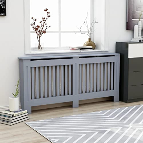 HOMIUSE Heizkörper Abdeckung 172x19x81.5 cm Heizkörper Modernes Lamellen-Design Heizung Verkleidung Abdeckung Heizungsfür Schlafzimmer Wohnzimmer Radiator Cover Anthrazit MDF von homiuse