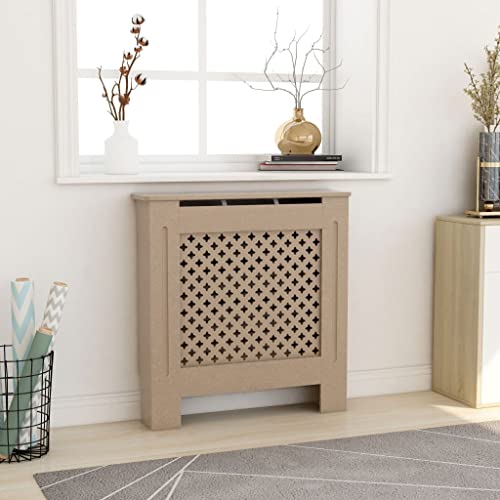 HOMIUSE Heizkörperabdeckung 78x19x81.5 cm Heizkörperverkleidung Modernes Wabenmuster Design Heizkörper Verkleidung Abdeckung Heizkörperabdeckung für Schlafzimmer Wohnzimmer Radiator Cover Braun MDF von homiuse