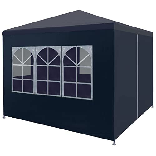 HOMIUSE Partyzelt 3x3 m Pavillon Faltpavillon Grillpavillon Verkaufsstand Gartenpavillon Gartenlaube Party Zelt Groß Bierzelt Faltzelt Pavillion Klappbar Faltbar Grill Pavillions Blau von homiuse