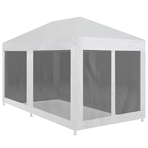 HOMIUSE Partyzelt 6x3 m Pavillon Grillpavillon Faltpavillon Verkaufsstand Gartenpavillon Gartenlaube Party Zelt Groß Bierzelt Faltzelt Grill Pavillions mit 6 Mesh-Seitenwänden Weiß&Schwarz von homiuse