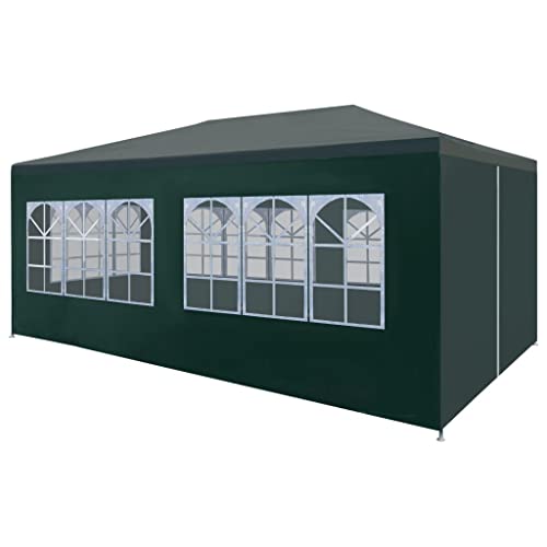 HOMIUSE Partyzelt Grün Pavillon Faltpavillon Pavillion Grillpavillon Verkaufsstand Gartenpavillon Gartenlaube Party Zelt Groß Bierzelt Faltzelt Pavillion Klappbar Faltbar Grill Pavillions 3x6 m von homiuse