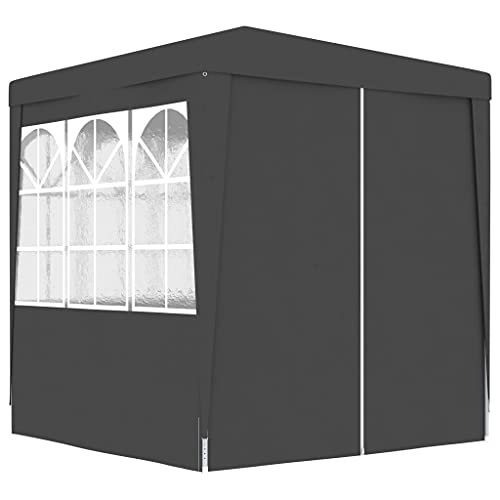 HOMIUSE Profi-Partyzelt mit Seitenwänden Pavillon Faltpavillon Grillpavillon Verkaufsstand Gartenpavillon Gartenlaube Party Zelt Groß Bierzelt Faltzelt Grill Pavillions 2x2m Anthrazit 90 g/m² von homiuse