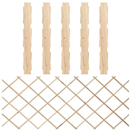 HOMIUSE Rankzäune 5 Stk. Massivholz Tanne 180x80 cm Türgitter Ohne Bohren Treppenschutzgitter Ausziehbar Absperrgitter Gartenzaun Holzzaun für Garten Schutz Privatsphäre Erweiterbares Design von homiuse