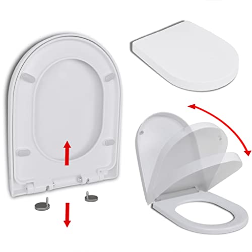 HOMIUSE Toilettensitz mit Absenkautomatik&Quick-Release Weiß Eckig Toilettendeckel Wc Sitz mit Absenkautomatik Toilettendeckel mit Absenkautomatik Wc Deckel Universal Soft-Close-Funktion 45x35 cm HOMIUSE Toilettensitz mit Absenkautomatik&Quick-Release Weiß Eckig Toilettendeckel Wc Sitz mit Absenkautomatik Toilettendeckel mit Absenkautomatik Wc Deckel Universal Soft-Close-Funktion 45x35 cm von homiuse