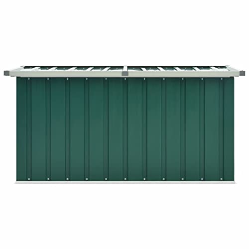 homiuse 129 x 67 x 65 cm Gartenbox Grün Aufbewahrungsbox Gartentruhe Garten Wasserdicht Kissenbox Outdoor Wasserdicht Gartenbox Klein Auflagenbox Verzinkter Stahl Klappdeckel von homiuse