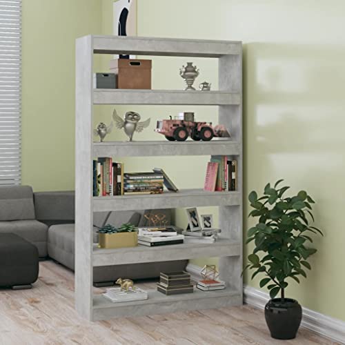 homiuse 5 Regale Bücherregal/Raumteiler Betongrau 100x30x166 cm BüCherregal Regal Wand WüRfelregal Kinderregal BüCherregal Holz Buchregal BüCherschrank Aufbewahrungsregal Korridor&Zimmer von homiuse