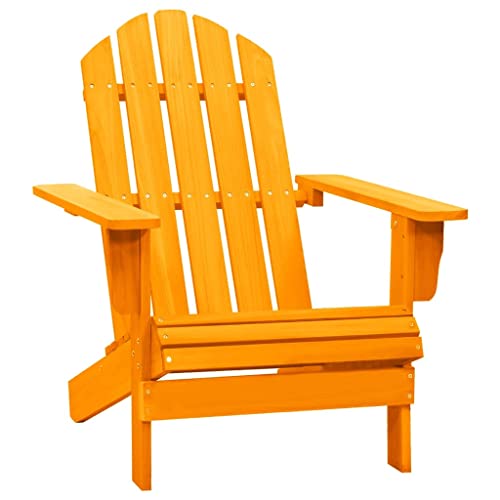 homiuse Adirondack-Gartenstuhl Orange GartenmöBel Adirondack Chair Adirondack Stuhl Holz Loungesessel Armlehnstuhl Schaukelstuhl Holz Gartensessel Holz Massivholz Tanne 69,5x86,5x89,5 cm von homiuse