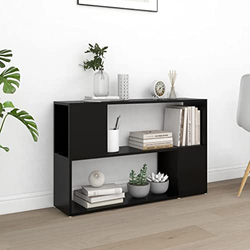 homiuse Bücherregal Kuboidboden 100x24x63 cmBücherregal Schwarz 2 Regale Offenem Fach Holzwerkstoff Regal Wand Aktenschrank Regal Schmal Standregal BüCherregal Holz BüCherschrank Aufbewahrungsregal von homiuse