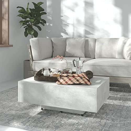 homiuse Couchtisch Betongrau 85x55x31 cm Holzwerkstoff Wohnzimmertisch Rechteckiger Tisch Beistelltisch Kaffeetisch Telefontisch Dienen Endtische für Schlafzimmer Balkon Moderner Praktisch & Schön von homiuse