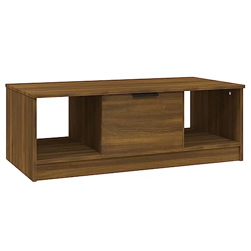 homiuse Couchtisch Esstisch Beistelltisch Multifunktionale Wohnzimmermöbel Inneneinrichtung Modernes Design Braun Eichen-Optik 102x50x36 cm von homiuse