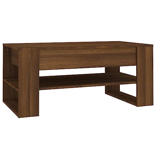 homiuse Couchtisch Esstisch Beistelltisch Multifunktionale Wohnzimmermöbel Inneneinrichtung Modernes Design Braun Eichen-Optik 102x55x45 cm von homiuse