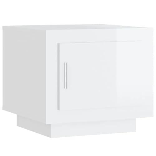 homiuse Couchtisch Esstisch Beistelltisch Multifunktionale Wohnzimmermöbel Inneneinrichtung Modernes Design Hochglanz-Weiß 51x50x45 cm von homiuse