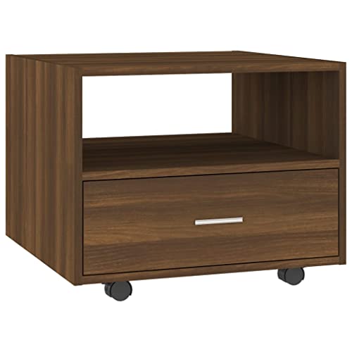 homiuse Couchtisch Esstisch Beistelltisch mit Rollen Multifunktionale Wohnzimmermöbel Inneneinrichtung Modernes Design Braun Eichen-Optik 55x55x40 cm homiuse Couchtisch Esstisch Beistelltisch mit Rollen Multifunktionale Wohnzimmermöbel Inneneinrichtung Modernes Design Braun Eichen-Optik 55x55x40 cm von homiuse