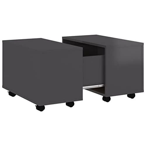homiuse Couchtisch Esstisch Beistelltisch mit Rollen Multifunktionale Wohnzimmermöbel Inneneinrichtung Modernes Design Hochglanz-Grau 60x60x38 cm homiuse Couchtisch Esstisch Beistelltisch mit Rollen Multifunktionale Wohnzimmermöbel Inneneinrichtung Modernes Design Hochglanz-Grau 60x60x38 cm von homiuse