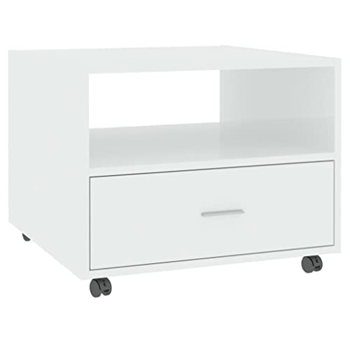 homiuse Couchtisch Esstisch Beistelltisch mit Rollen Multifunktionale Wohnzimmermöbel Inneneinrichtung Modernes Design Hochglanz-Weiß 55x55x40 cm homiuse Couchtisch Esstisch Beistelltisch mit Rollen Multifunktionale Wohnzimmermöbel Inneneinrichtung Modernes Design Hochglanz-Weiß 55x55x40 cm von homiuse