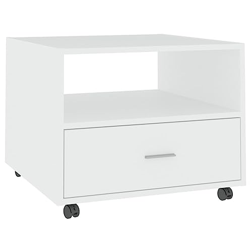 homiuse Couchtisch Esstisch Beistelltisch mit Rollen Multifunktionale Wohnzimmermöbel Inneneinrichtung Modernes Design Weiß 55x55x40 cm homiuse Couchtisch Esstisch Beistelltisch mit Rollen Multifunktionale Wohnzimmermöbel Inneneinrichtung Modernes Design Weiß 55x55x40 cm von homiuse
