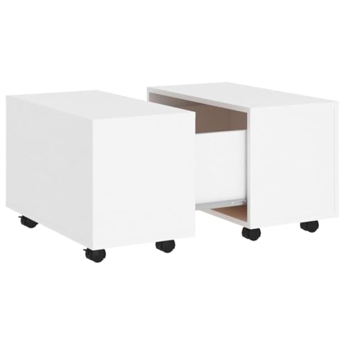 homiuse Couchtisch Esstisch Beistelltisch mit Rollen Multifunktionale Wohnzimmermöbel Inneneinrichtung Modernes Design Weiß 60x60x38 cm homiuse Couchtisch Esstisch Beistelltisch mit Rollen Multifunktionale Wohnzimmermöbel Inneneinrichtung Modernes Design Weiß 60x60x38 cm von homiuse