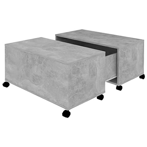 homiuse Couchtisch Esstisch Beistelltisch mit Rollen Wohnzimmermöbel Inneneinrichtung Modernes Design Betongrau 75x75x38 cm homiuse Couchtisch Esstisch Beistelltisch mit Rollen Wohnzimmermöbel Inneneinrichtung Modernes Design Betongrau 75x75x38 cm von homiuse